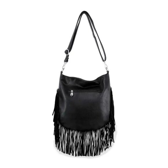 Skull Design Fringed Rhinestone Shoulder Bag - Picture 3 of 6